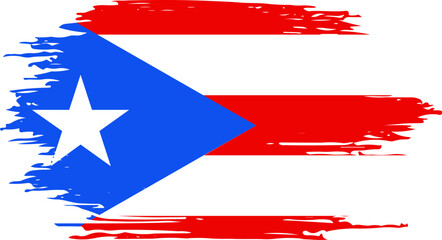 Brush On Puerto Rico Flag