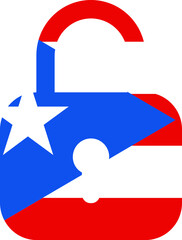 Puerto Rico flag on Lock icon