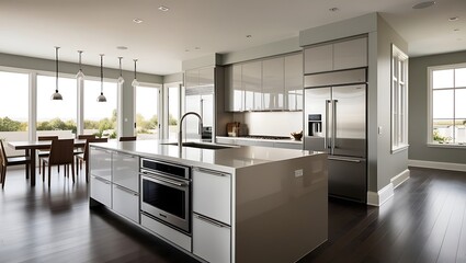 Luxury kitchen with minimalist design and premium modern cabinetry finishes