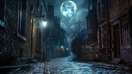 Fototapeta premium Mystical Moonlit Alley