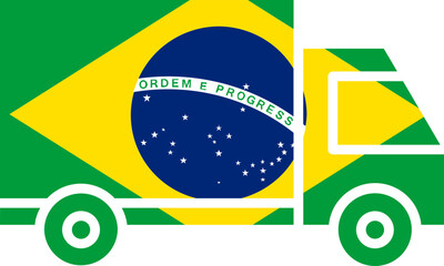 Truck Icon of Brazil Flag