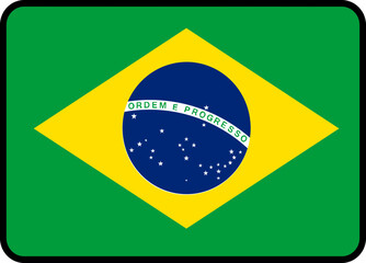 Brazil Flag Rounded Rectangle Icon