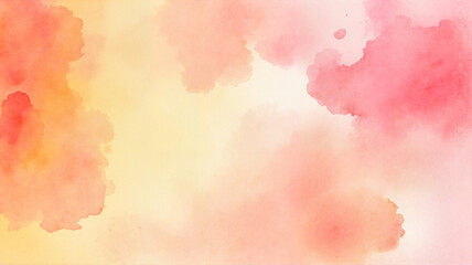 Soft pastel watercolor background with warm tones and gentle splashes, copy space
