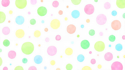 Colorful watercolor circles in pastel shades on a white background for creative design copy space
