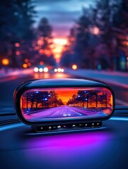  Futuristic concept of virtual assistant embedded in car's dashboard, providing real-time navigation, weather updates, voice-activated vehicle control.