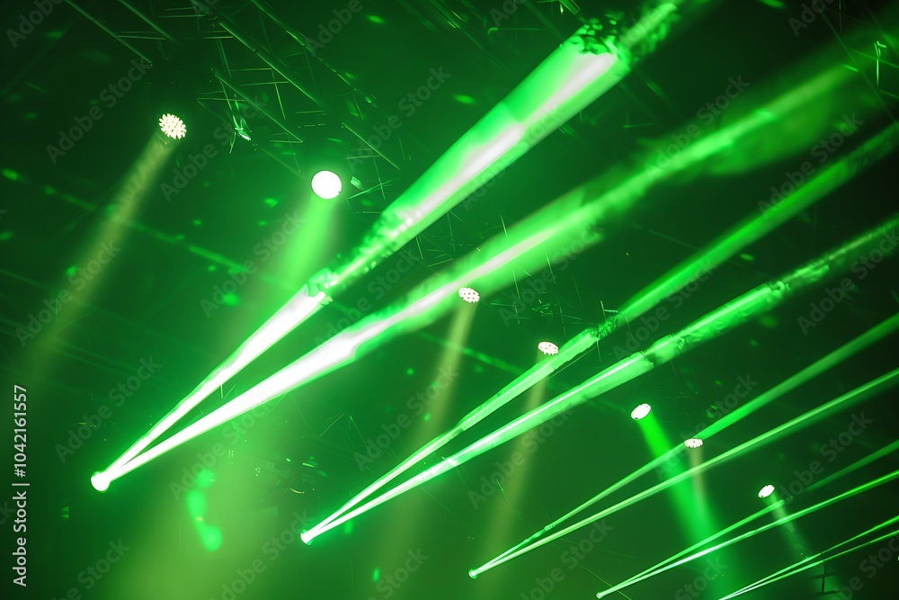 Poster background image with green stage lights and beams