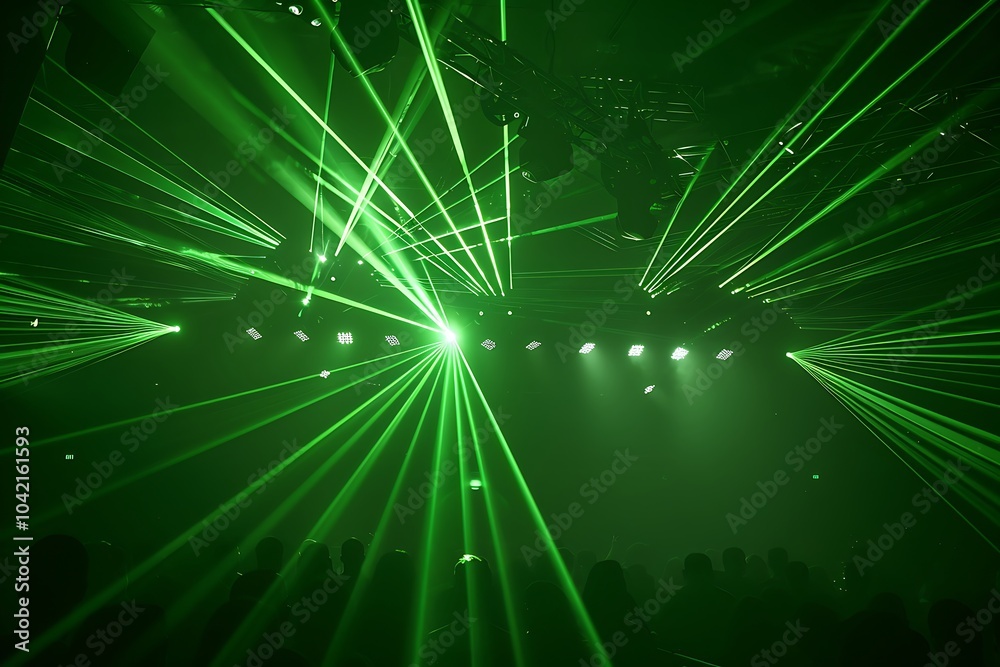 Poster background image with green stage lights and beams