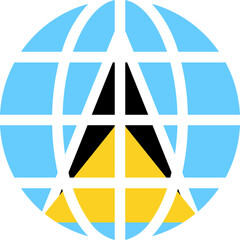 Saint Lucia Flag On world icon
