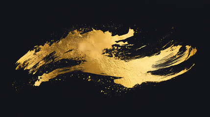 Golden texture brush stroke painted on isolated background, png, hand drawn illustration. Brush Stroke Texture. Illustration
