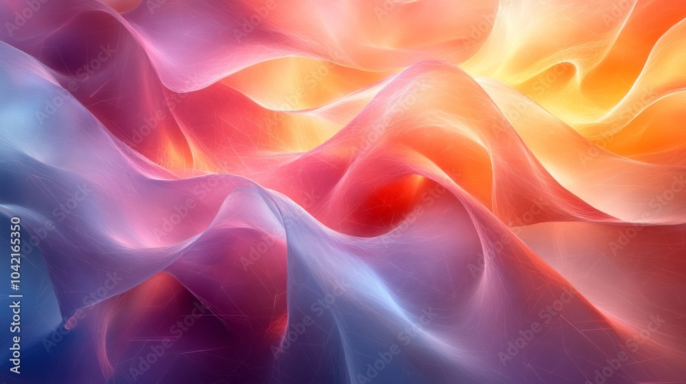 Poster the artwork showcases flowing waves of vivid colors, merging seamlessly into one another.