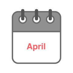 April icon vector. Daily, monthly, yearly calendar icon