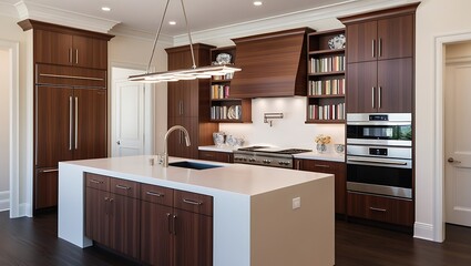 Sleek kitchen layout showcasing polished materials and luxurious cabinetry designs