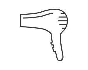 Hair dryer Line Icon vector fashion hairdryer of hairdresser to blow-dry and electric hair-dryer blower illustration. Barber styling appliance.