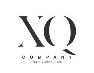 XQ logo design. Initial letter x and q serif font style. Creative classic company name typography. Trendy logotype or identity.