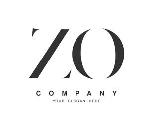 ZO logo design. Initial letter z and o serif font style. Creative classic company name typography. Trendy logotype or identity.