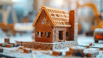 Building house bricks and project for construction