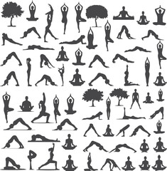Yoga Vector Silhouette, Cut File, cutting files, printable design, Clipart, Yoga Pilates Vector Bundle, Yoga Pose, Mediation, Fitness, Yoga exercise, Pilates, Gym,