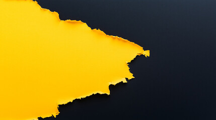Torn yellow paper revealing black background. Black Friday and sale concept. Image for banner with copy space.