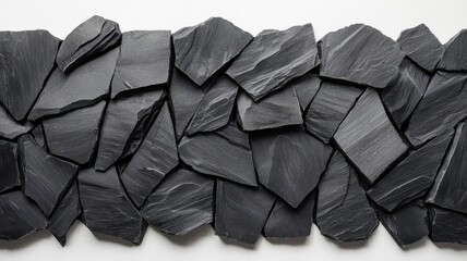 Black slate stone wall texture, perfect for backgrounds and design projects.