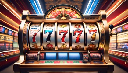 대박을 상징하는 슬롯머신의 릴이 회전하고있다