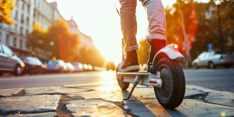 Electric Scooter Ride in the City