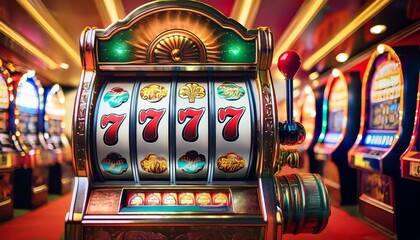 대박을 상징하는 슬롯머신의 릴이 회전하고있다