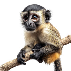 Obraz premium Monkey on a Branch on transparent background