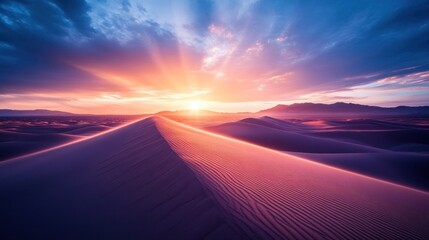 Sunset over Sand Dunes