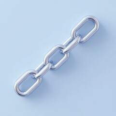 Obraz premium blockchain link icon, simple and futuristic, with connected nodes in metallic silver.