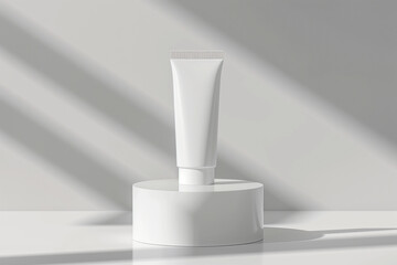 Plain moisturizing tube for mockup, isolated on white