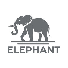 Obraz premium elephant flat minimalist logo design