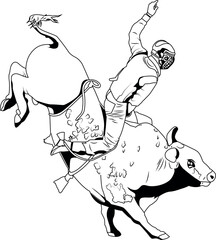 Bull Riding Rodeo Vector File,Cowboy Vector File,Stock Show Vector 