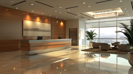 Fototapeta premium Modern Office Lobby Interior Design