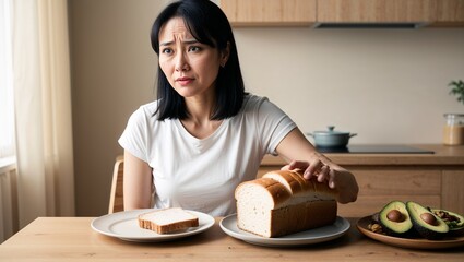 woman having breakfast
