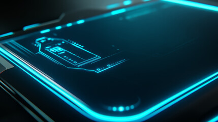 To enhance the futuristic vibe,include subtle neon accents around the touchpad or as part of the interface.These could be thin lines running along the edges or glowing under the surface of the touchpa