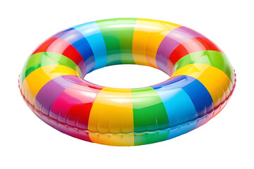 Inflatable colorful swimming ring isolated on white