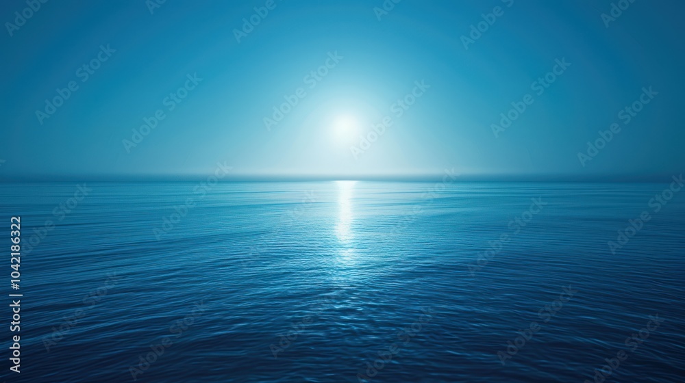 Sticker Serene Seascape with a Glimmering Horizon