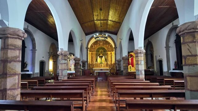 Interior of the Monchique Parish Church, Igreja Paroquial de Monchique at Monchique in Portugal, Europe