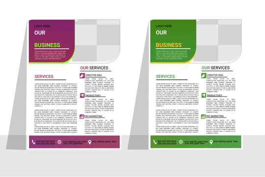 mokup FIYER 3 cover modern layout, annual report, poster, flyer in A4 with colorful business proposal,Corporate creative colorful business flyer template design set, marketing, business proposal, prom