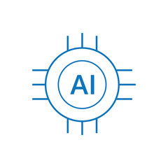 Obraz premium Artificial intelligence icon. Semiconductor. CPU. Processor. AI chip in hand icon