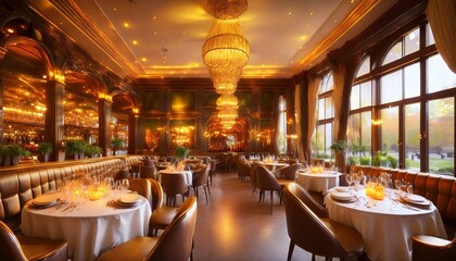 고급스러운 레스토랑의 실내 모습