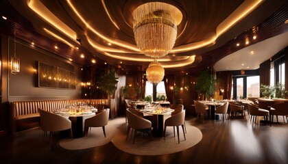고급스러운 레스토랑의 실내 모습