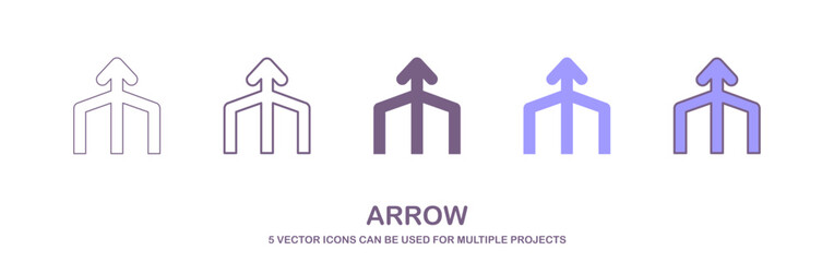 teamwork, vision, target, goals icon. Black outline icon of three arrows merging into one, symbolizing convergence or unification