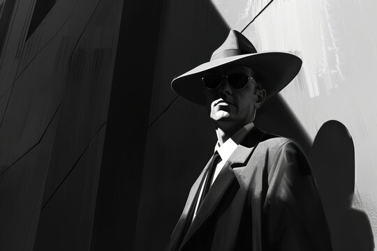 Spy handling a top-secret file in a dimly lit office, deep concentration