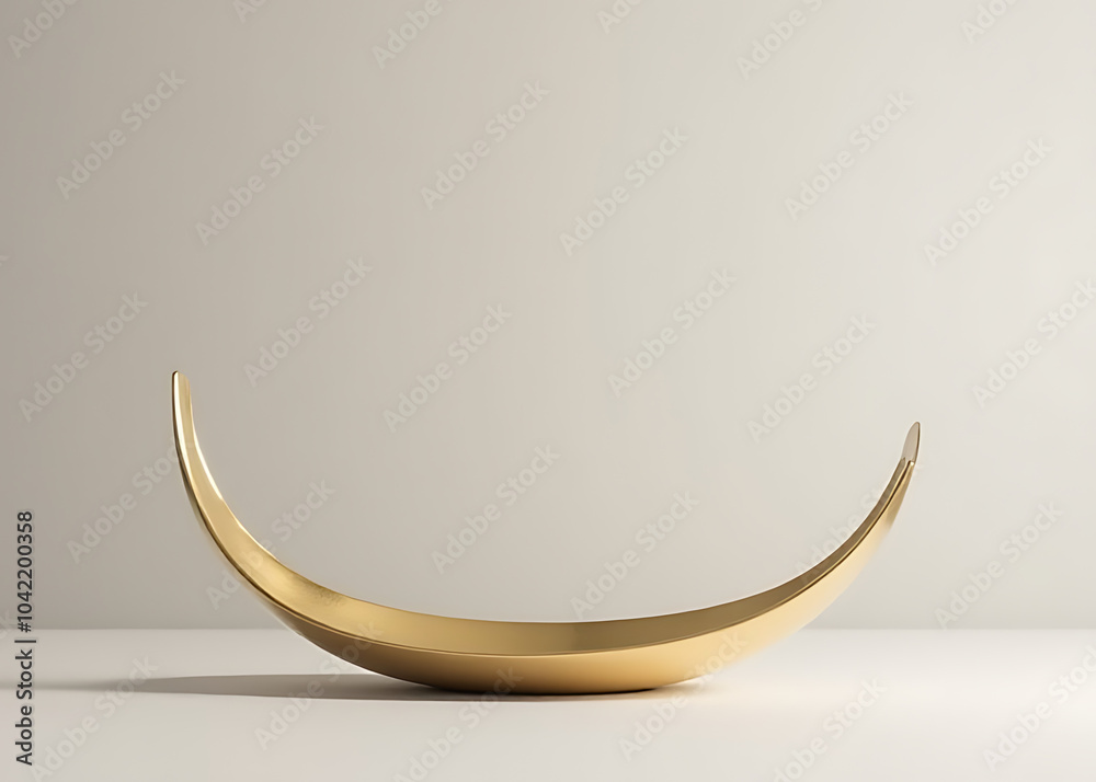 Poster Elegant gold circular display stand enhances minimalist decor with a sophisticated and elegant touch to any room.