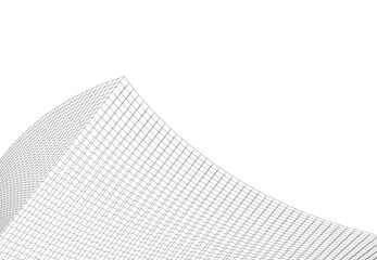 Architecture building 3d. Concept sketch.