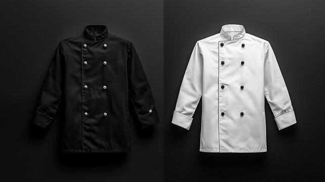 Black and White Chef Jackets  Professional Culinary Uniform  Restaurant Wear  Hospitality