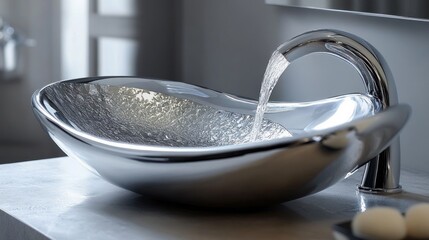 Modern Bathroom Sink with Waterfall Faucet