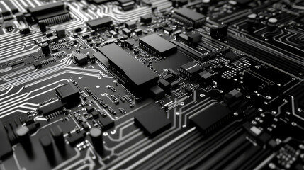 Use symmetry and precision to emphasize the organized, methodical nature of digital circuits. The lines and components should follow a clear,structured pattern,giving the image a clean, futuristic loo