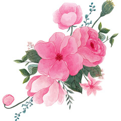 Pink Watercolor Floral Flowers